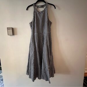 Eliza J Black and White Checkered Midi Dress